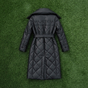 Quilted Regular <b>Coat</b> Belt Stand Collar 100% Polyester Breathable Eco-Friendly Quick <b>Dry</b> Winter Jacket Unisex Warm Outerwear - Product Image 6