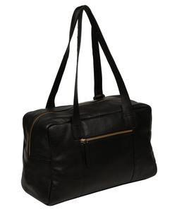 Petit sac de voyage de luxe noir en cuir, sac de cabine sous siège, sac de sport, sac à main, sac de transport personnel, doublure polyester, USA - Product Image 5