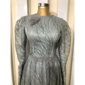 Abito da sera Midi Hijab ricamato a maniche lunghe da donna con stelle Jat1002 1002 - Product Image 2