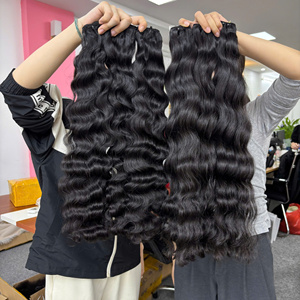 Extensions de cheveux humains vierges 100% à cuticule alignée à double ondulation naturelle RAW vendeurs de paquets de cheveux en gros - Product Image 4