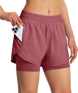Short en denim de coton taille haute pour femme bouton croisé extensible jambe droite manchette brute respirant lavé techniques motif chaud - Product Image 1