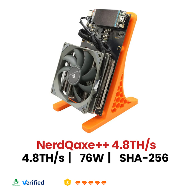 Low Price NerdQaxe++ 4.8TH/s 76W Bitcoin Solo Miner SHA-256 WiFi Home ASIC Miner