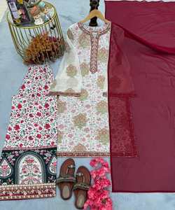 Chinon Sequence Work Top Sharara avec Dupatta Ethnic Wear pour femme - Product Image 5