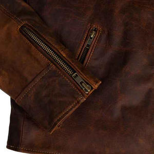 Nouvelle veste en cuir marron pour hommes personnalisée de haute qualité Pakistan flambant neuf hiver moto utilisation fermeture à glissière produit fini populaire - Product Image 6