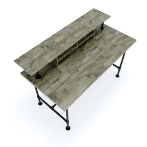 <b>Simple</b> StudioDesk Foldable Wooden Computer <b>Desk</b> Rubber Wood Pipe Legs for Home Office Living Room Dining Areas-SD68002 - Product Image 4