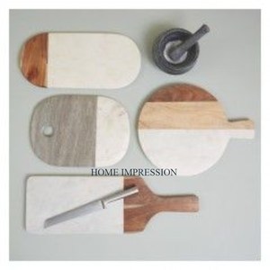 Planche à découper en bois de bambou et en marbre massif de conception fantaisie Planches à découper en forme et taille personnalisées pour ustensiles de cuisine - Product Image 3