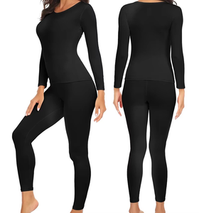 Nouvel ensemble de sous-vêtements thermiques multicolores pour femmes, courts, à capuche, ultra-doux, respirants, pour l'hiver, lot de 2 - Product Image 1