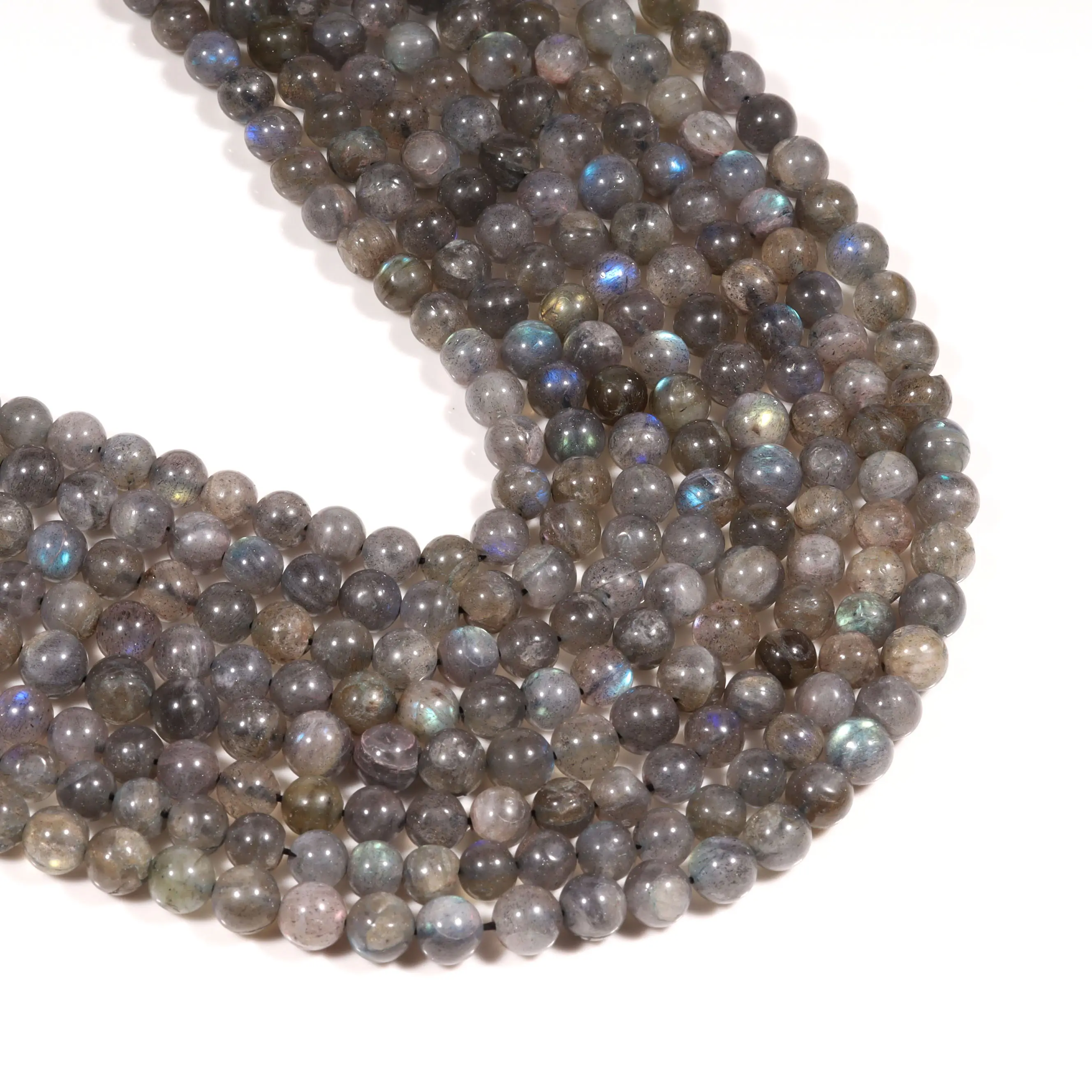Atacado Beads Natural Labradorite Smooth Round Beads para fazer jóias