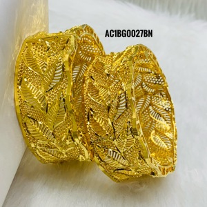 Set of 2 Gold Plated Fashion <b>Bangles</b> Jewelry for Girls and <b>Women</b> - Product Image 1