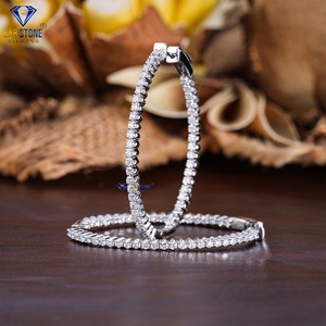 2.00 TDW Round Cut Diamond White <b>Gold</b> <b>Earring</b> by Labstone / Elegance Aglow in Diamonds / EF-VS Colour - Product Image 5