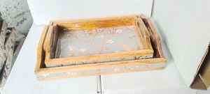 Best Acacia Wood Serving <b>Tray</b> with Meena Sticker Handcrafted <b>Decorative</b> <b>Tray</b> for Restaurant Food Serving - Product Image 5