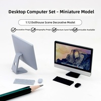 Accesorios para Casa de Muñecas en Miniatura 1:12, Ratón y Teclado de Computadora, Juguetes Impresos en 3D PLA, Miniaturas, Modelo de Computadora en Miniatura