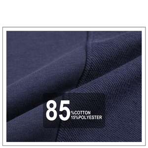 Sudadera térmica de cuello redondo de gran tamaño para hombre, Jersey bordado de algodón liso, sudaderas con capucha con estampado de logotipo personalizado - Product Image 6