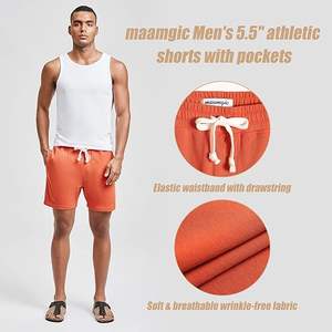 Pantalones Cortos Deportivos Cómodos para Hombre, Insignias Personalizables, Ropa Deportiva Informal para Correr con Estampado Sólido - Product Image 2