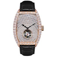 Montre mécanique automatique analogique de luxe sportive, sertie de diamants Moissanite VVS et de saphirs, style Hip Hop, avec un éclat glacé et un charme antique