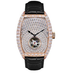 Reloj Mecánico Automático Analógico de Lujo Deportivo con Diamantes de Moissanita Radiant VVS, Estilo Moderno y Audaz con Brillo Helado - Product Image 4