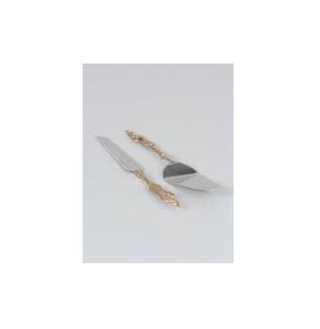 Ensemble couteau et serveur pour gâteau d'anniversaire de mariage prix de gros ensemble de couverts en or pour l'artisanat couteau et serveur en laiton - Product Image 1