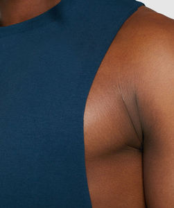 Débardeur de sport 100 % coton élastique à séchage rapide et respirant pour homme – Idéal pour l'entraînement, la course et le fitness – Modèle à manches tombantes - Product Image 4