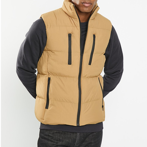 OEM logotipo personalizado invierno sólido al aire libre de los hombres acolchado abajo Gilet Freestyle Streetwear cálido Puffer chaleco chaqueta para hombre - Product Image 5