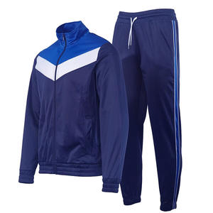 Estampado personalizado de los hombres de manga larga con cremallera prendas de vestir chaqueta pantalones de chándal conjuntos de poliéster de alta elasticidad hecho nuevo invierno ecológico - Product Image 1