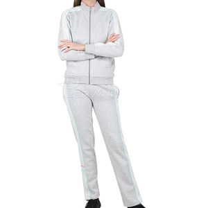 ชุดวอร์ม2ชิ้นสำหรับผู้หญิงชุดวอร์มผ้าคอตตอนสีล้วนสำหรับ100% - Product Image 1