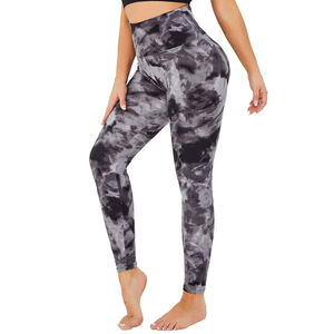 Pantalones de Yoga con tinte anudado de cintura alta XL para mujer, mallas deportivas supersuaves para gimnasio, técnicas con costura, uso diario, LICRA hecha para adultos - Product Image 4