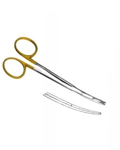 Tijera Ragnell TC curvada 12cm Acero inoxidable plata personalizada con color dorado tijera quirúrgica Ragnell - Product Image 5