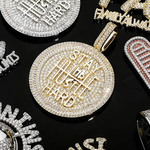 Colgante de Hip Hop de Plata de Ley 925 con diseño de letra único, joyería de moda de diamantes cultivados en laboratorio para regalo - Product Image 1
