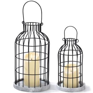 Lanterne en fil de fer durable avec base large conçue pour l'éclairage de bougies d'intérieur et d'extérieur et les décorations de vacances - Product Image 2