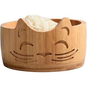 Tazón de hilo de madera de Mango Premium hecho a mano, soporte de almacenamiento de ganchillo tejido artesanal indio de alta calidad, costura - Product Image 5