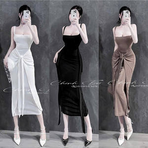 Vente en gros Tissu de refroidissement extensible Bodycon Robe mi-longue Robe de carrière élégante pour les événements formels - Product Image 5