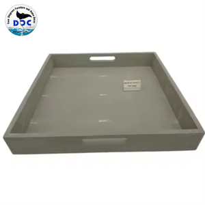 Bandejas de Servir Cuadradas de Color Taupe con Acabado Imitación Piel de Cangrejo, Marca DPC, OEM/ODM, con Asas de Latón, para Uso Doméstico y Comercial, de Vietnam - Product Image 5