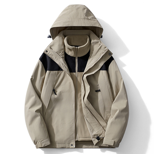 2023 hommes coton toile hiver à capuche travail vestes coupe-vent veste hommes matelassé flanelle doublé travail veste - Product Image 6