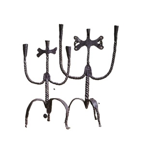 Juego de hierro forjado de dos portavelas Candelabros vintage Centro de mesa decorativo Tamaño personalizado Forma Color - Product Image 4