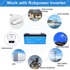 Pin Lithium năng lượng mặt trời giá rẻ, hàng EU, 24V <span class=keywords><strong>12V</strong></span> 50Ah 100Ah 200Ah, chu kỳ sâu, pin Lithium sắt LifePo4 - Product Image 2