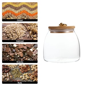 ขวดโหลแก้วลายจุดพร้อมฝาไม้ดีไซน์สุญญากาศหรูหราสำหรับใส่กาแฟและเครื่องเทศในครัว - Product Image 5