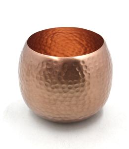 Top vente en aluminium rond support votif cuivre couleur bougie navires pour la décoration de la maison à la main personnalisé en vrac - Product Image 6