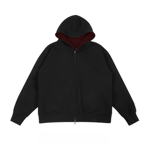 เสื้อฮู้ดผู้ชายสำหรับฤดูหนาว ปักลายตัดสี ผ้าฟลีซ 100% ผ้าฝ้าย ทรงปกติ หนานุ่ม ระบายอากาศได้ดี - Product Image 2