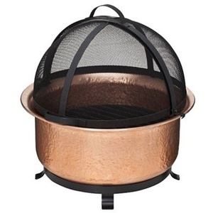 Antique finished copper and iron <b>fire</b> <b>pit</b> <b>for</b> elegant home exteriors and traditional outdoor spaces with timeless design - Product Image 1
