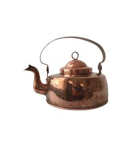 <b>Stovetop</b> ready copper <b>kettle</b> with thick bottom and polished look perfect for boiling water and serving hot drinks daily - Product Image 2