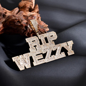 Collier avec nom personnalisé en argent 925, moissanite taille baguette, entièrement serti de diamants, pendentif tendance, à la mode, hip-hop, raffiné - Product Image 4