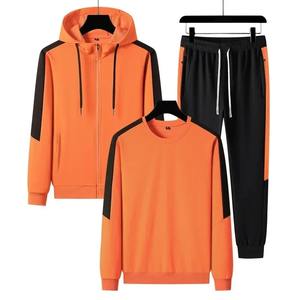 Usine Design Personnalisé Hiver Hommes 100% Coton Coupe-Vent Respirant Plus La Taille Survêtement Sport Survêtement Jogger Hoodies Ensemble - Product Image 3