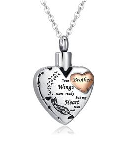 Brother Stainless Steel Cremation Urn Necklace <b>for</b> <b>Ashes</b> Heart <b>Ash</b> Holder <b>Pendant</b> Cremation Jewelry <b>Ashes</b> <b>for</b> Women Custom Size - Product Image 5