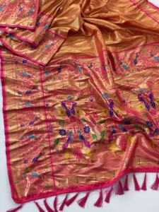 Nouveau Evergreen Designer Tendance Tenue Pure Soft Banarsi Tissu Soie Saree Blouse Avec Tissage Travail Exportateur Indien De L'Inde - Product Image 5