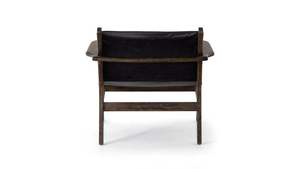 Fauteuil lounge en teck massif fait main sur mesure avec assise et dossier en cuir premium, fabricant de meubles OEM ODM - Product Image 4