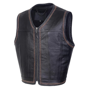 Gilet en cuir de vachette pour homme, grande taille, tendance, respirant, imperméable, coupe-vent, anti-UV, personnalisable OEM, manches longues - Product Image 1