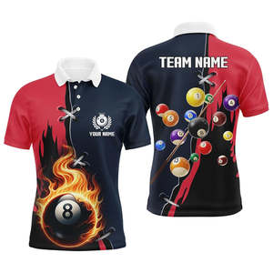 เสื้อพิมพ์ลายนักเล่นบิลเลียดเสื้อทีมบิลเลียดสำหรับผู้ชายเสื้อโปโลเล่นสนุ๊กเกอร์สำหรับแข่งขันพูลแบบกำหนดเอง PBJ-090เจอร์ - Product Image 4