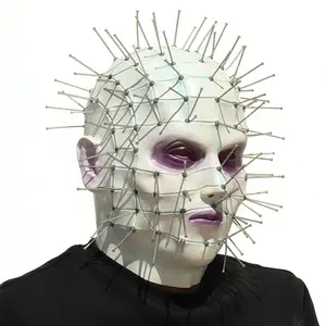 ISO9001 Qualified Latex Mask Horror Movie Hellraiser Pinhead Cosplay Halloween Full Head Mask For Adult