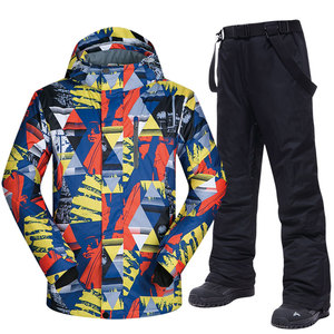 Veste de ski unisexe pour homme pantalon à bretelles grande taille coupe-vent imperméable pour les sports d'hiver avec fonction coupe-vent vêtements de neige combinaison de neige - Product Image 1