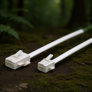 Cable Conector Modular de 4 Polos, Enchufe 8P4C a Enchufe 6P4C, 6 pies, Blanco - Product Image 3